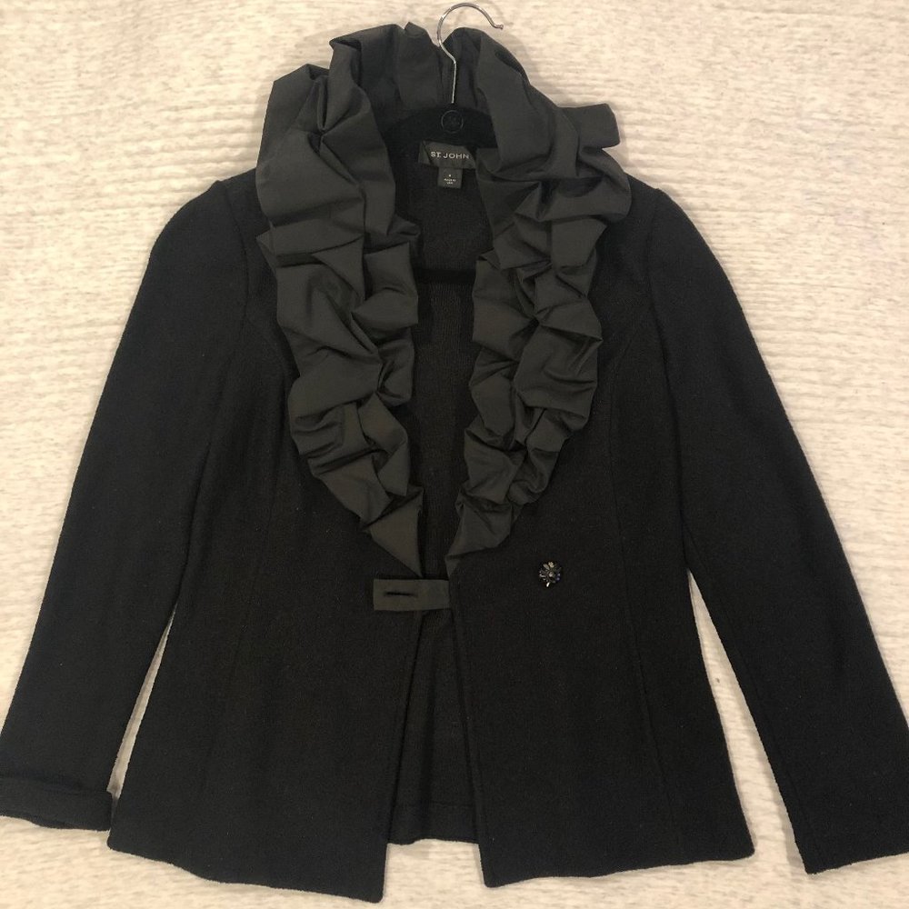 Black Frilled St John Coat